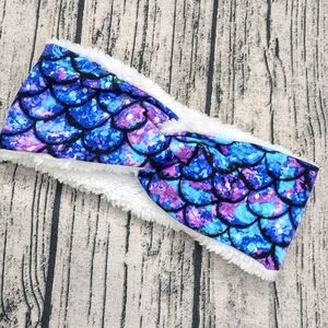 Women's cozy ear warmer stretchy and warm with mermaid fabric